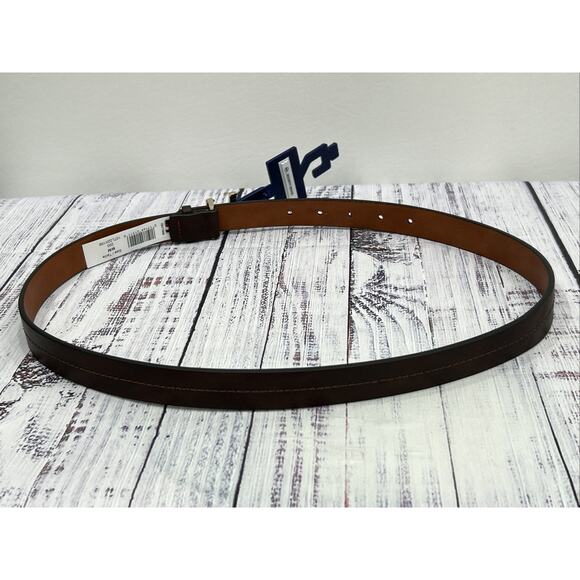 NWT Tommy Hilfiger Women\'s Brown Monogram H Buckle‎ Fashion Belt Size Medium